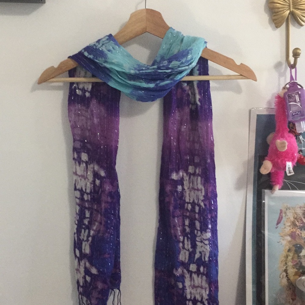 Tye dye shimmer glitter scarf